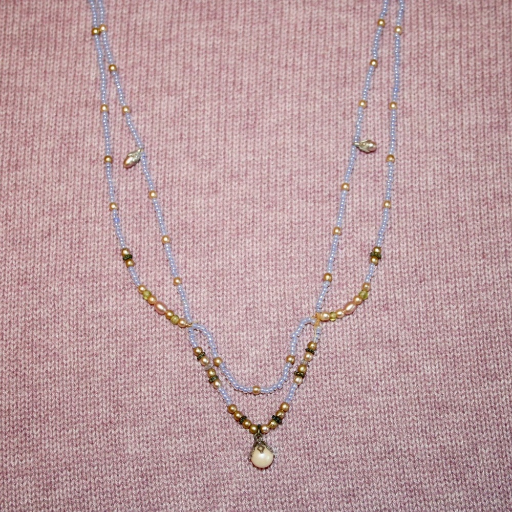 Hand Made Antique Pearl Beaded Necklace